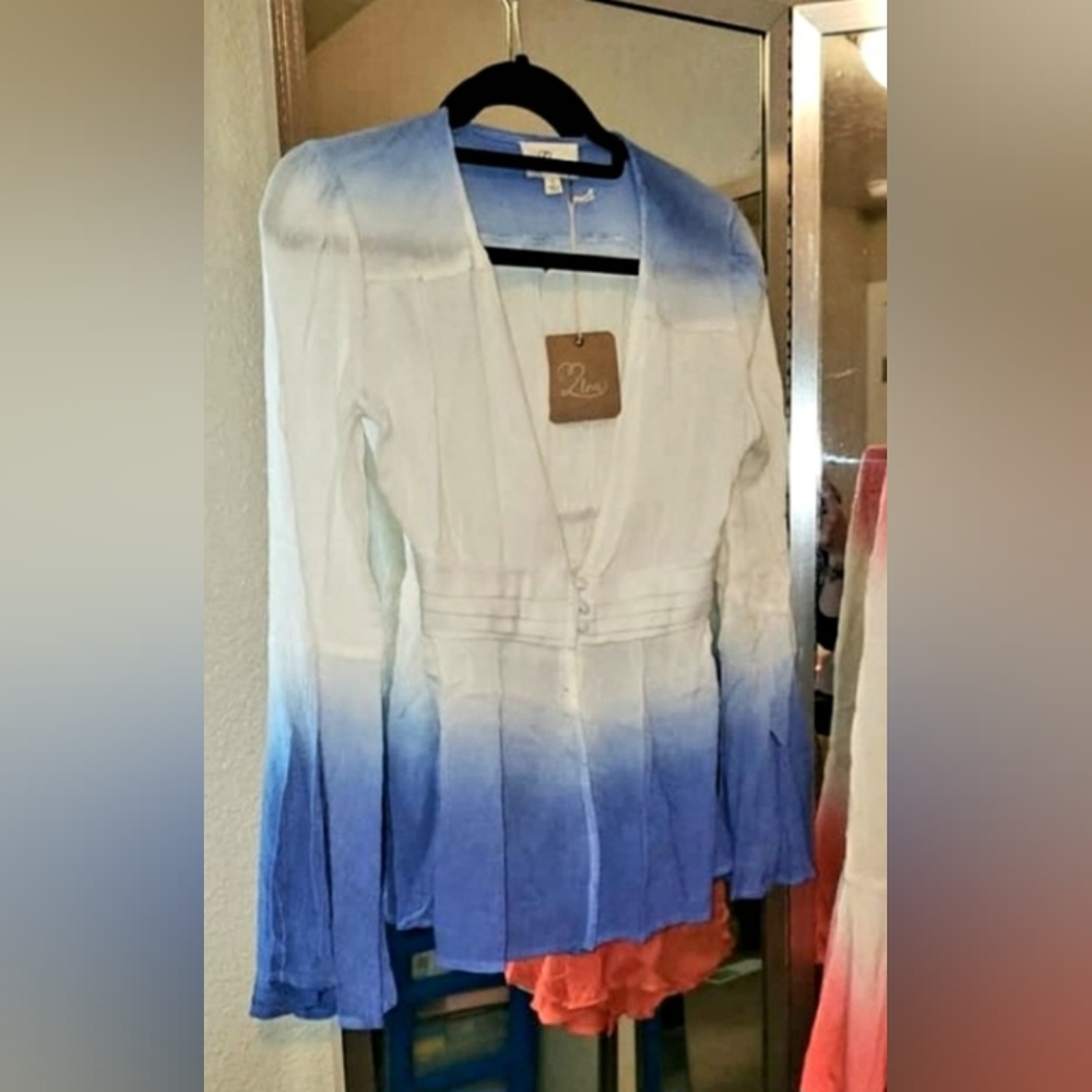 Ombre Cream and Blue Top